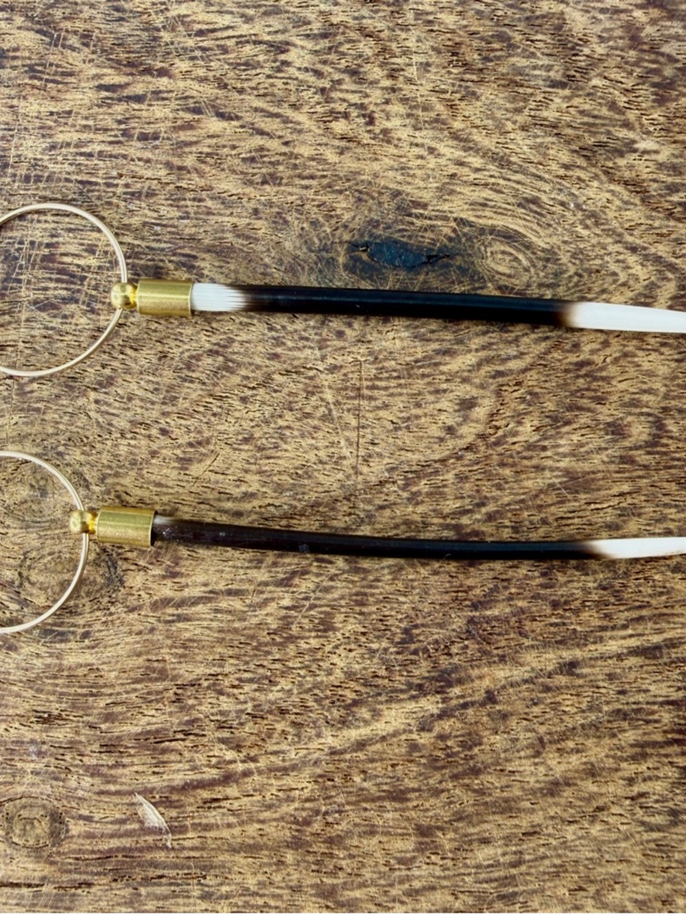 Small Porcupine Quill Drop Earrings - Picture 2 of 3